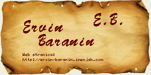Ervin Baranin vizit kartica